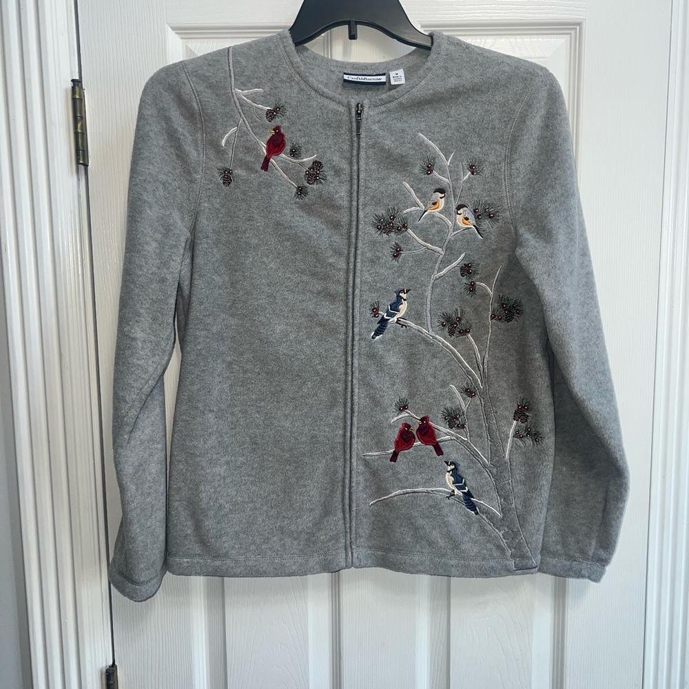 Croft & Barrow Light Gray Fleece winter/holiday/Christmas Jacket
